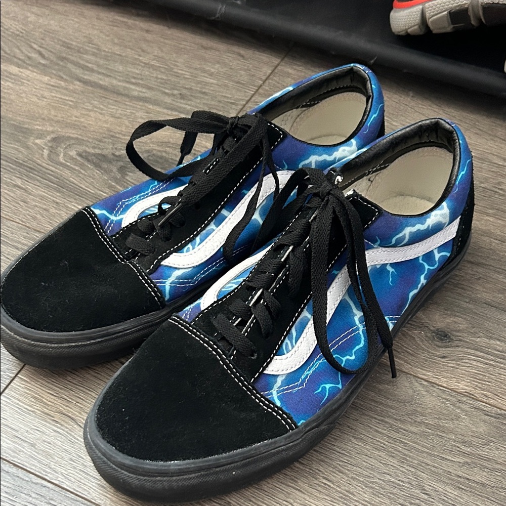 Vans Blue and Black Lightning Sneakers